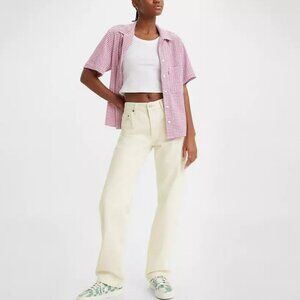 Levi's Cream Straight Leg Jeans